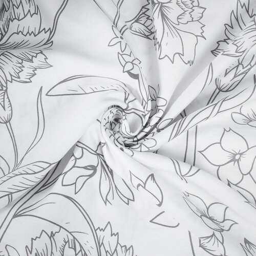 Saténová posteľná bielizeň Matex Grey flowers ,140 x 200 cm, 70 x 90 cm