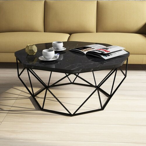 Diamond Black Marble dohányzóasztal