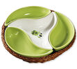 Miski ceramiczne do serwowania w koszyku 4 części