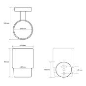 SAPHO XB900 X-round black pohár, mliečne sklo/čierna