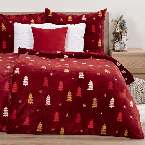 Lenjerie de pat din microflanel 4Home Crimson Woods, 160 x 200 cm, 70 x 80 cm