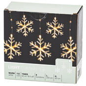 Зовнішня світлова гірлянда Snowflakes, 200x60 см, LED, тепла біла, таймер, 8 функцій, на батарейках