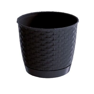Plastični cvetlični lonec Ratolla Round antracit,premer 22 cm
