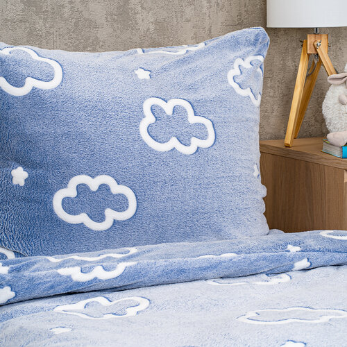 4Home Svietiace obliečky mikroflanel Cloud, 140 x 200 cm, 70 x 90 cm