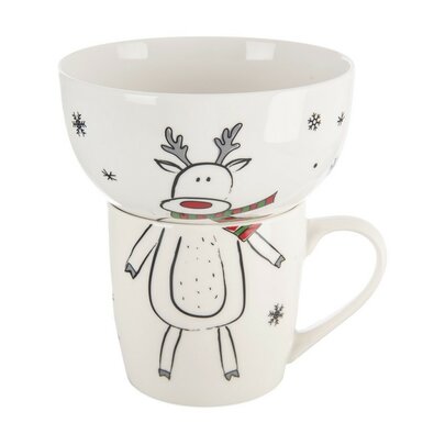 Orion Porcelanowy kubek z miseczką Sob, 0,35 l