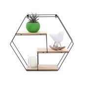 Etajeră Homede Hexagon Aluviava, natural, 51 x 17 x 44 cm