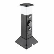 Solight PG05 Záhradný stĺpik IP44 s LED osvetlením, plast, 2 zásuvky, hranol, čierna