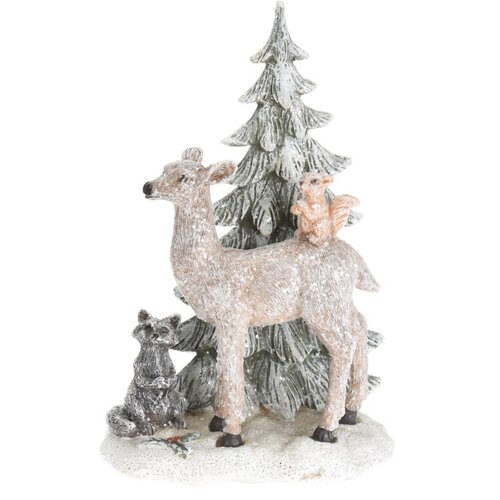 Obrázok Keramická dekorácia Deer with Xmas tree, 13 x 7 x 20 cm