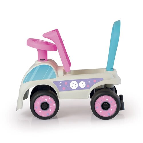 Dolu Odrážedlo auto, bílo-růžová