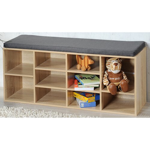 Suport pantofi cu scaun Kesper 15920, decorstejar, 103,5 x 48 x 29,5 cm