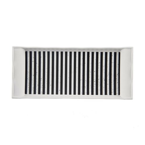 Orion Tava de servire Retro alb-negru, 29,5 x 13cm