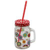 Szklanka z wieczkiem i słomką Flower, 450 ml