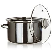 Banquet Emailed pot METALLIC Black 26 cm, 6 l, spoklicí