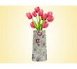 Váza skládací s květinami, vícebarevná, 19 x 28 cm