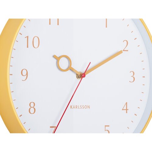 Karlsson 5992YE designové nástenné hodiny žltá, pr. 30 cm