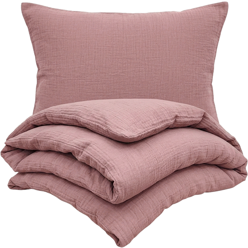 Kvalitex Muslin posteljnina roza, 140 x 200 cm, 70x 90 cm