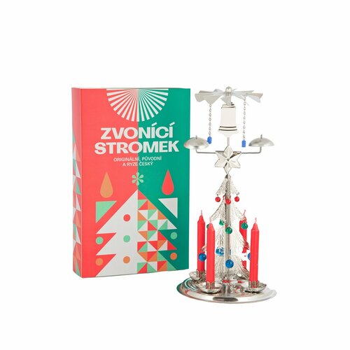Tradicionalni angelski zvončki Drevesce srebrno,30 cm