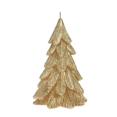 Vánoční svíčka Xmas tree zlatá, 12,5 x 8,5 cm