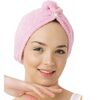 Szybkoschnący turban na włosy frotte różowy
