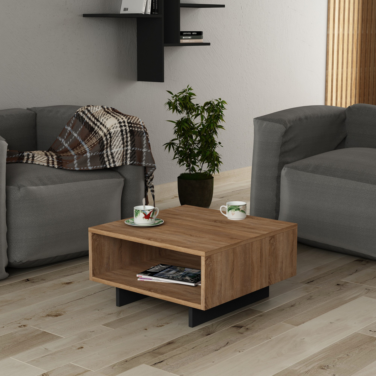 Konferenční stolek Hola Oak Anthracite - thumb (1)