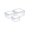 Tescoma 3-teiliges Frischhaltedosen-Set FRESHBOX 0,4/0,7/1,2 l, quadratisch