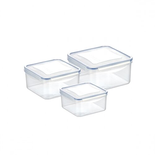 Tescoma FRESHBOX négyzet alakú ételtároló doboz, 3 db, 0,4/0,7/1,2 l,