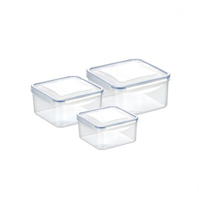 Tescoma 3-teiliges Frischhaltedosen-Set FRESHBOX 0,4/0,7/1,2 l, quadratisch