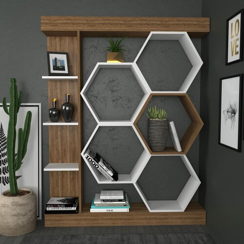 Bibliotecă Sueno White and Walnut