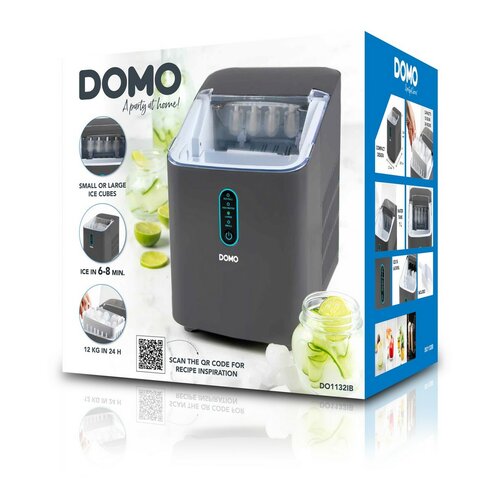 DOMO DO1132IB kompresorový výrobník ľadu, sivá