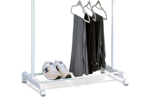 Stojan na oblečenie chróm / biela, 80 x 170 cm