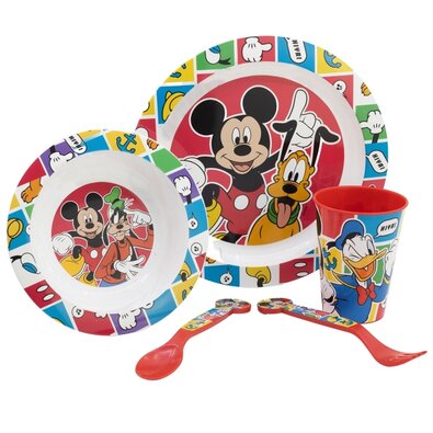Stor 5-częściowy plastikowy zestaw naczyń  Mickey