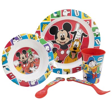 Stor 5-tlg. Plastik-Geschirr-Set Mickey