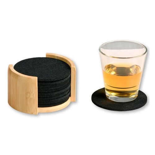 Kesper 58747 Набір фетрових підставок зі стійкою, 12 шт., діаметр 10 см