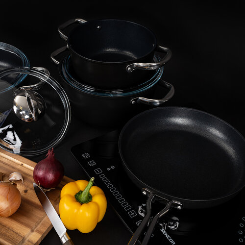 4Home 7-dielna súprava riadu s nepriľnavým povrchom Titanium