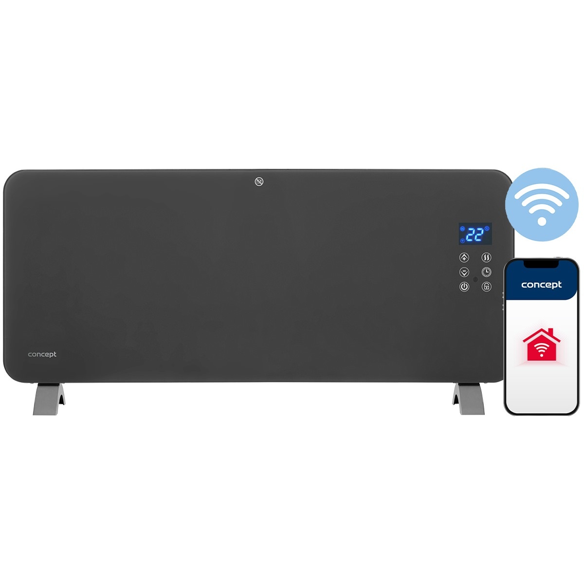 Concept KS4100 Smart üvegkonvektor, szürke
