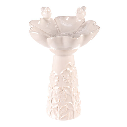 Stojalo za ptičjo vodo Květ, bela, 26 x 24 x 37 cm