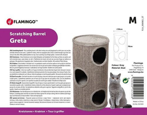 Flamingo Kratzbaum für Katzen GRETA grau, 70 cm