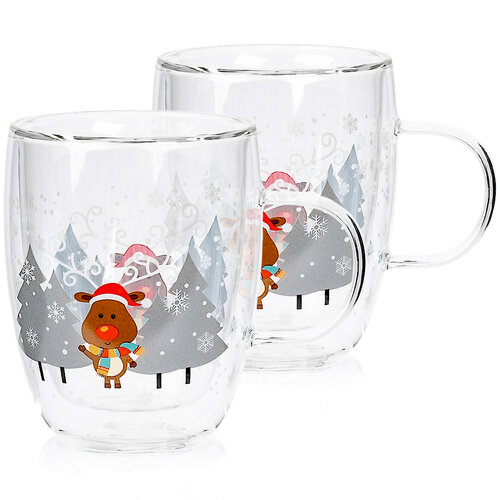 4Home termo skodelica Mug Reindeer Hot&amp;Cool270 ml, 2 kos