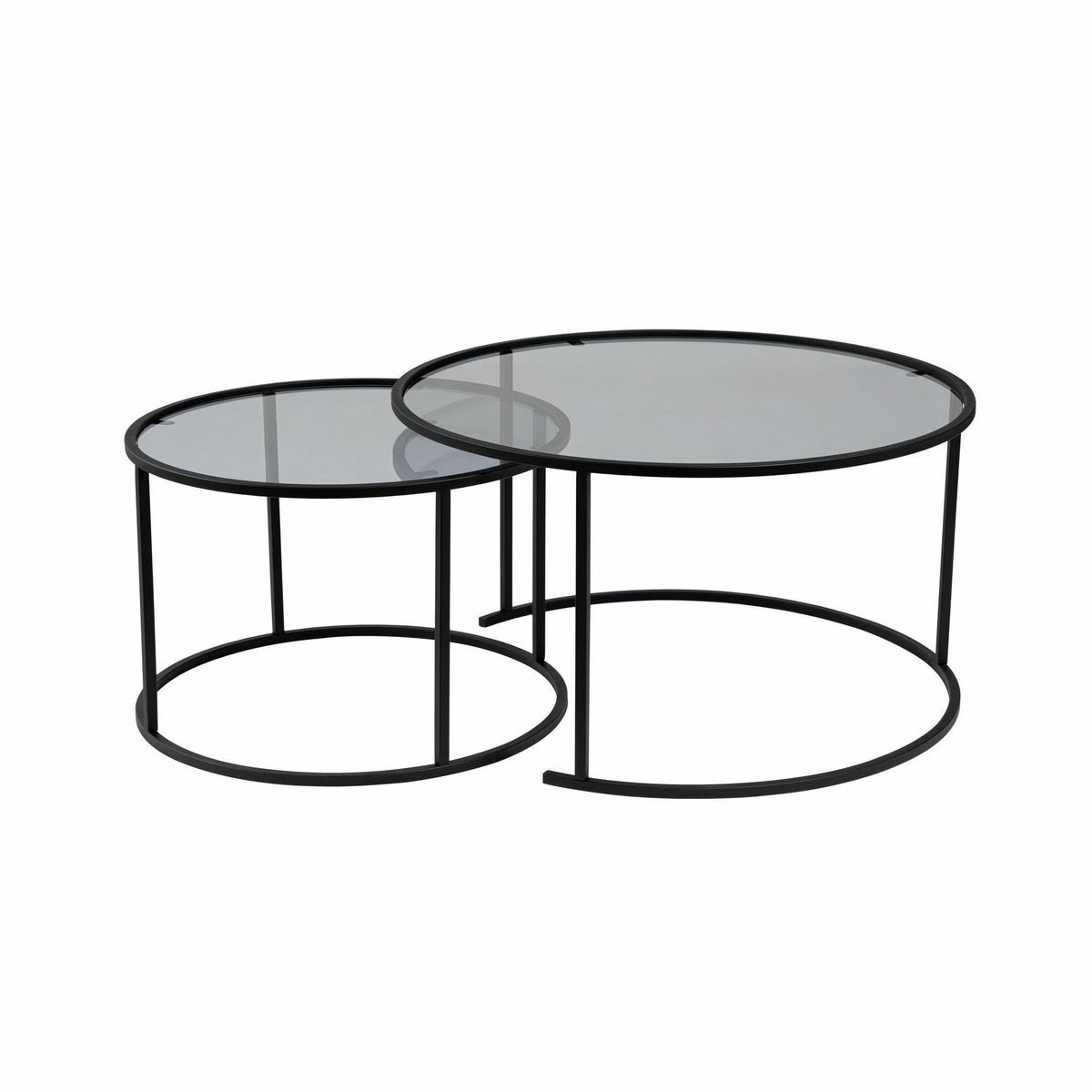 Aurum Black and Grey dohányzóasztal szett 80cm, 2 db
