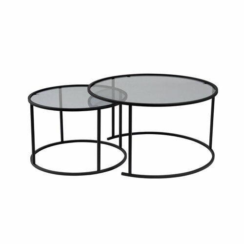 Súprava konferenčných stolíkov Aurum Black and Grey 80 cm, 2 ks