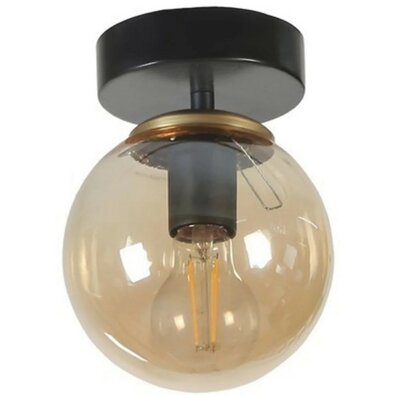 Lampa sufitowa Yeni Can Tekli Siyah Bal Camli Avize, czarny