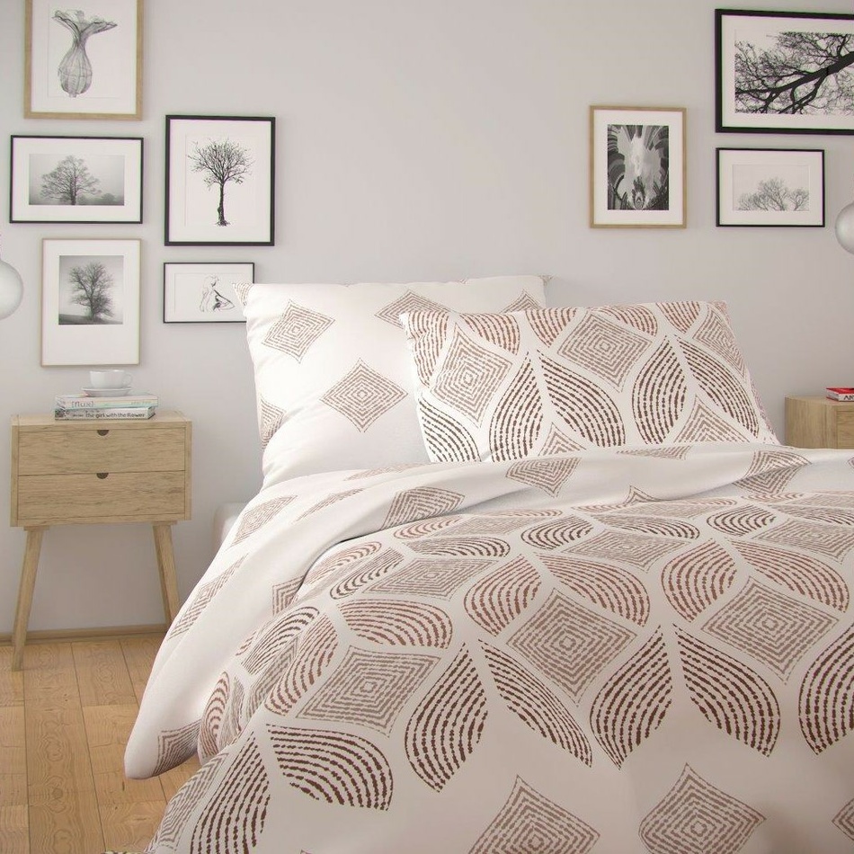 Poza Lenjerie de pat din bumbac Kvalitex Nordic Alva,crem, 140 x 200 cm, 70 x 90 cm