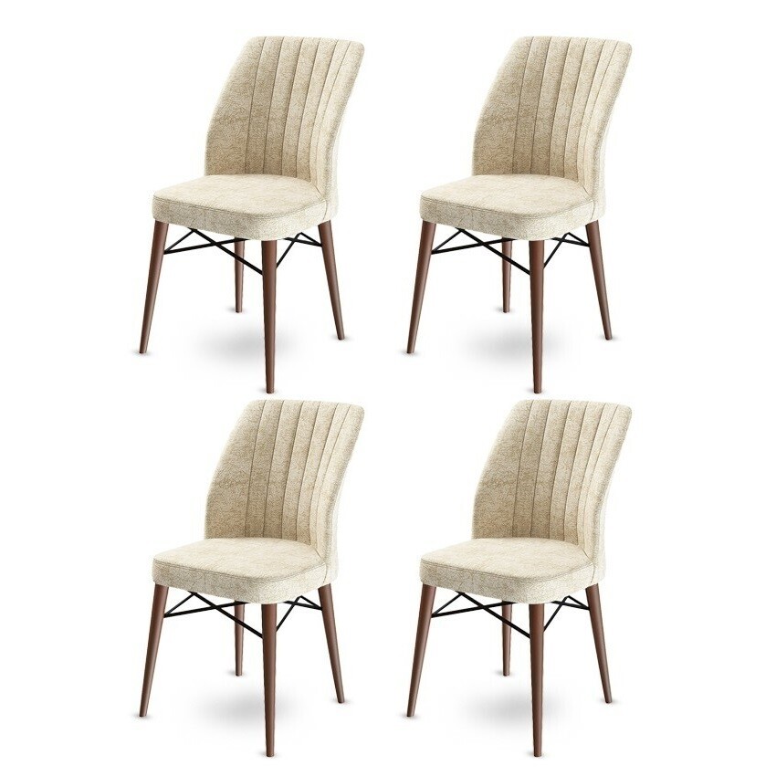 Sada jídelních židlí Flex Cream and Brown, 4 ks