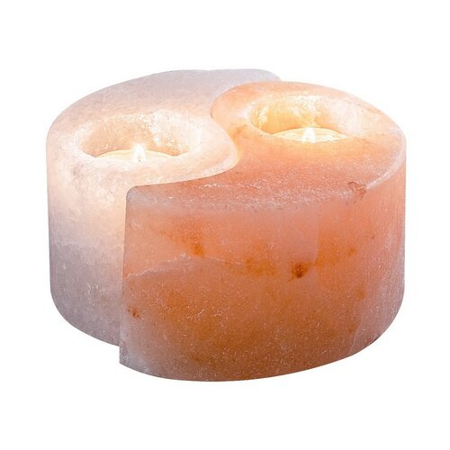 Rabalux 76035 Soluna svečnik iz soli, oranžno-bel