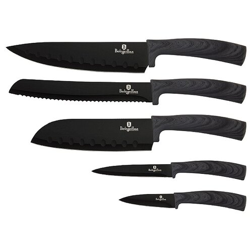 Set de cuţite Berlinger Haus, 5 piese, cu suprafaţădin marmură, Forest dark Line