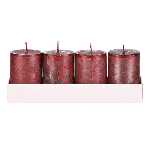 Komplet adventnih sveč rdečih, 4 kos, parafina, 8cm