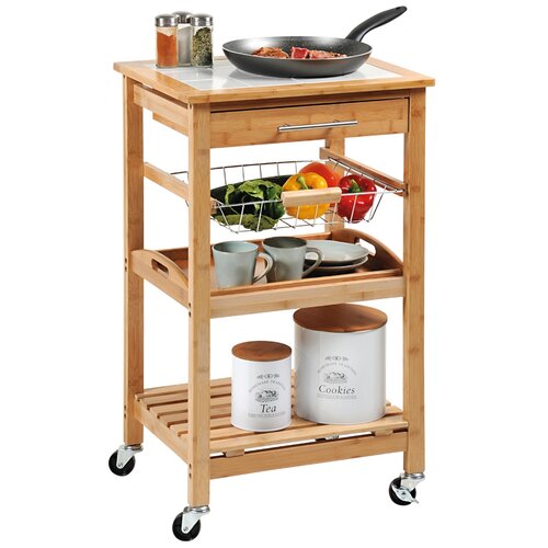 Kesper 25776 Küchenwagen mit Arbeitsplatte, 81 x 48 x 38 cm