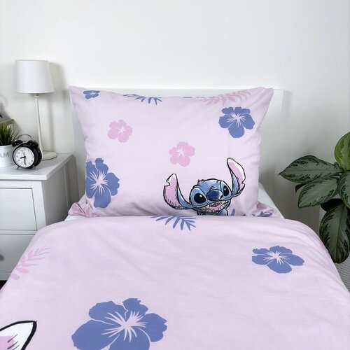 Jerry Fabrics Pamut ágynemű Lilo és Stitch Pink, 140 x 200 cm, 70 x 90 cm