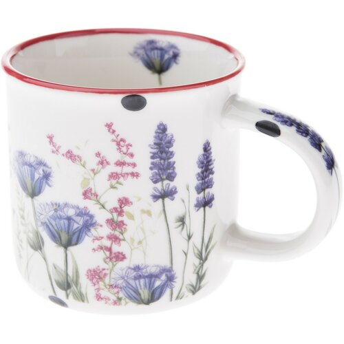 Komplet 6 porcelanskih skodelic Poletni travnik 230 ml, vijolična