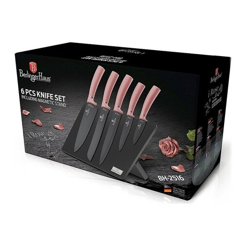 Berlinger Haus 6-delni set nožev z magnetnimstojalom I-Rose Edition